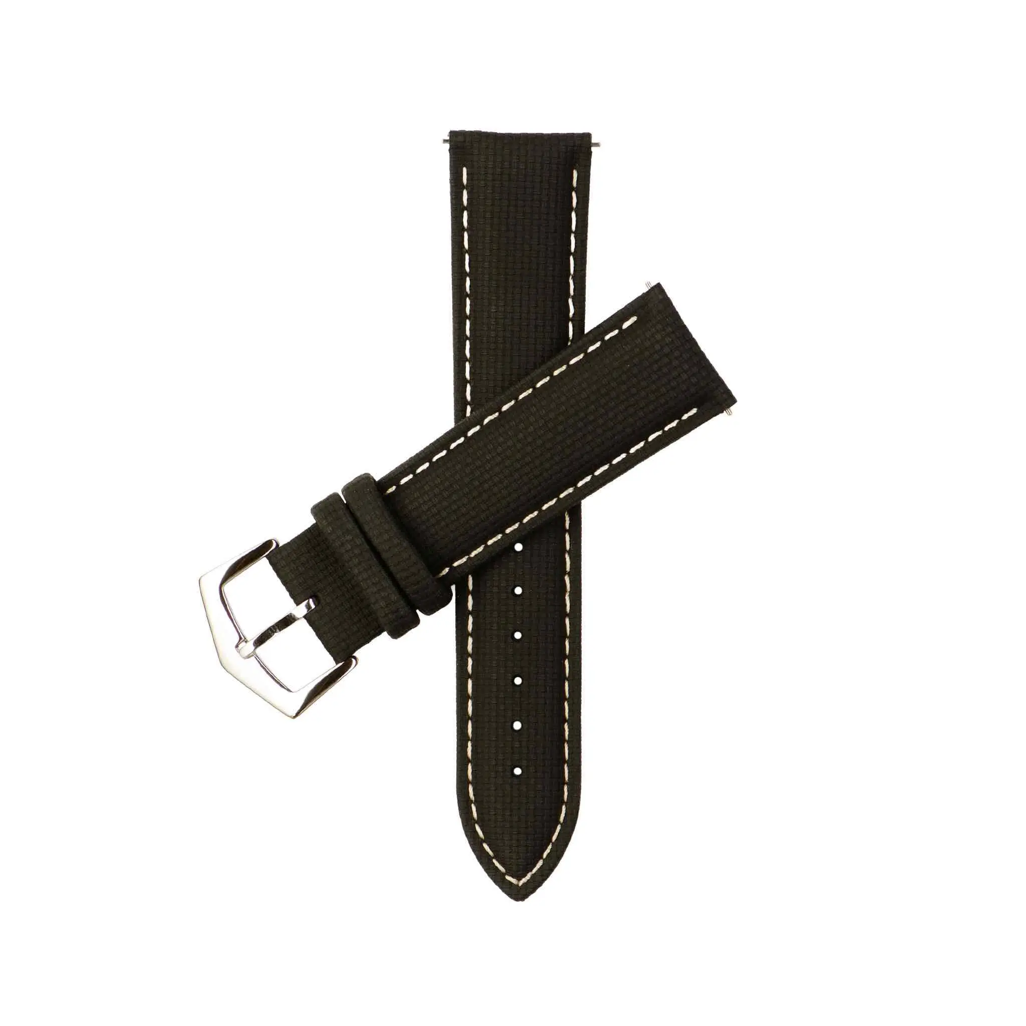 Italian Watch Straps Dual Layer KFM Black Leather