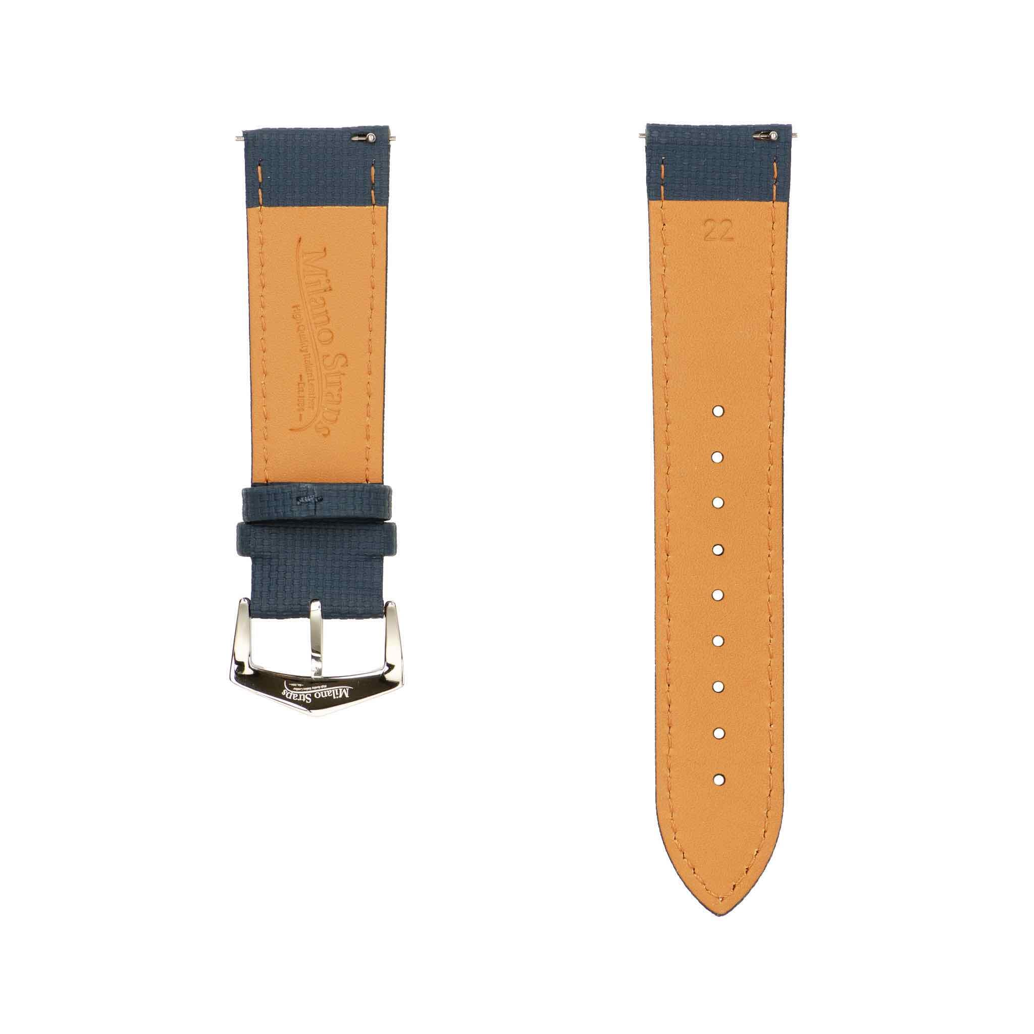 Italian Watch Straps Dual Layer KFM Blue Leather - Image 4