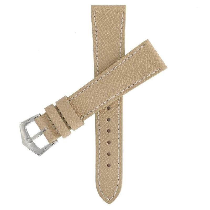 Apple Watch Leather Band Sand Hammered Calfskin Ecru Stitches - Image 5