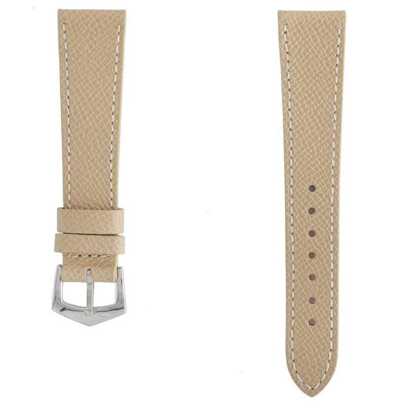 Apple Watch Leather Band Sand Hammered Calfskin Ecru Stitches - Image 6