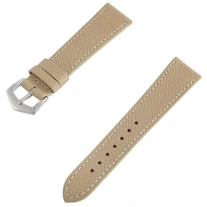 Apple Watch Leather Band Sand Hammered Calfskin Ecru Stitches - Image 7
