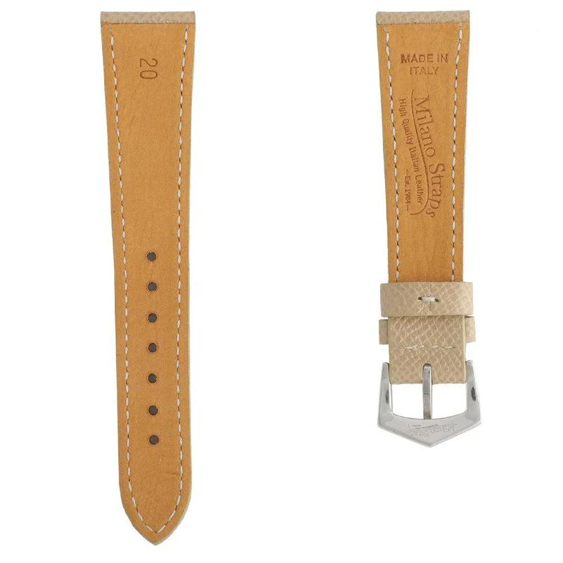Apple Watch Leather Band Sand Hammered Calfskin Ecru Stitches - Image 8