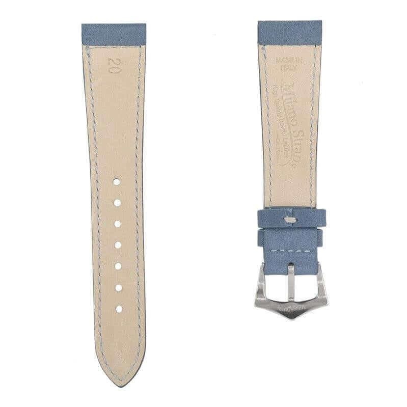 Denim Nabuck Leather Watch Strap - Image 2
