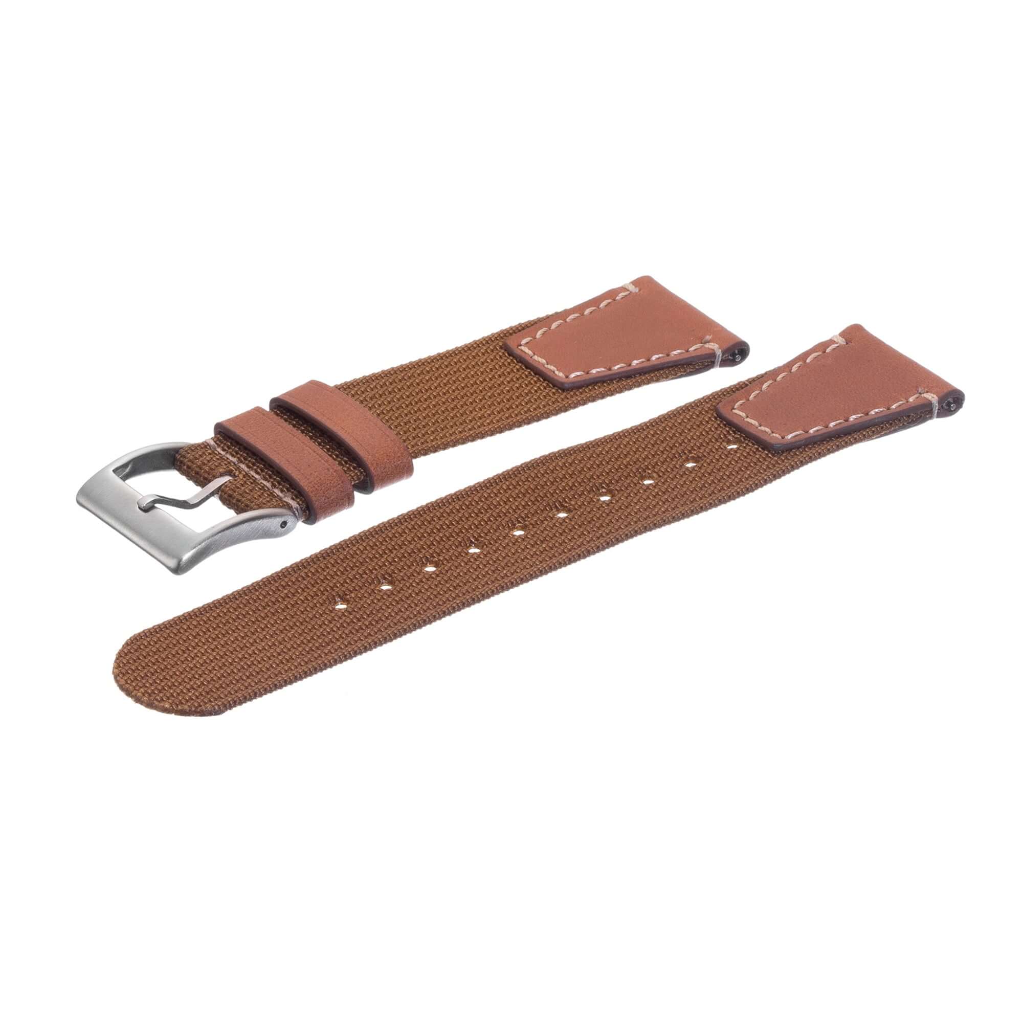 Apple Watch Leather Nylon Military Khaki Band - Image 7