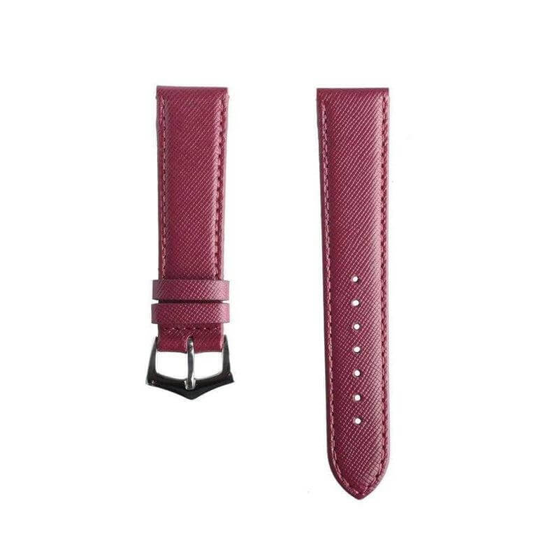 Apple Watch Leather Strap Burgundy Saffiano Folded Edge - Image 7