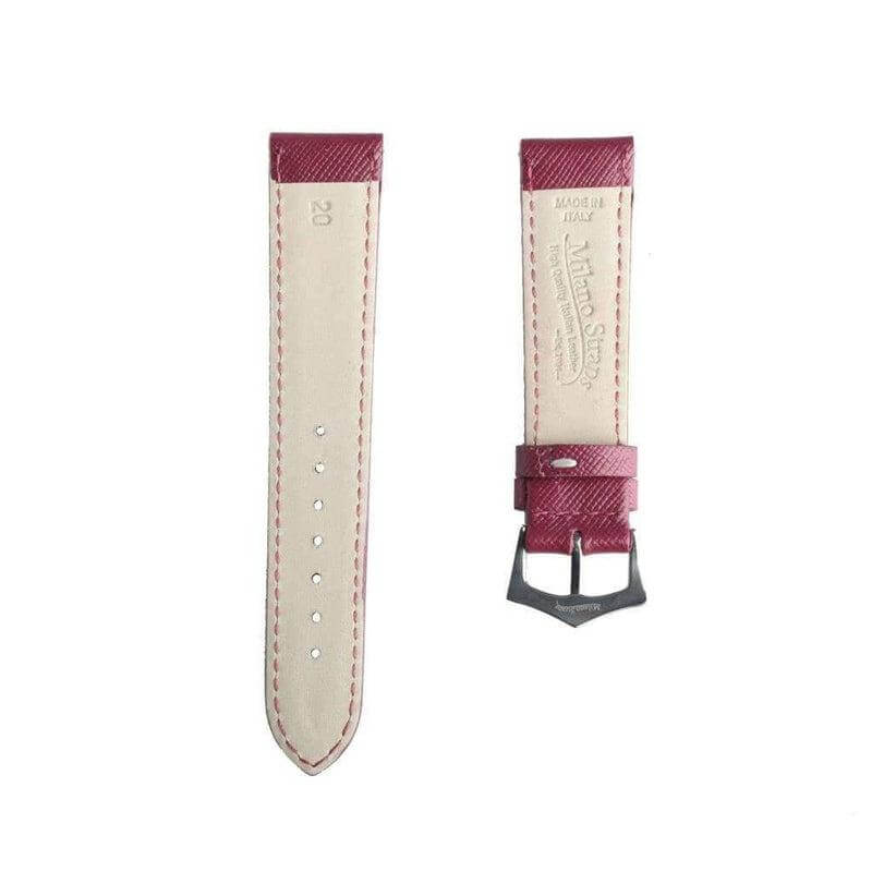 Apple Watch Leather Strap Burgundy Saffiano Folded Edge - Image 8