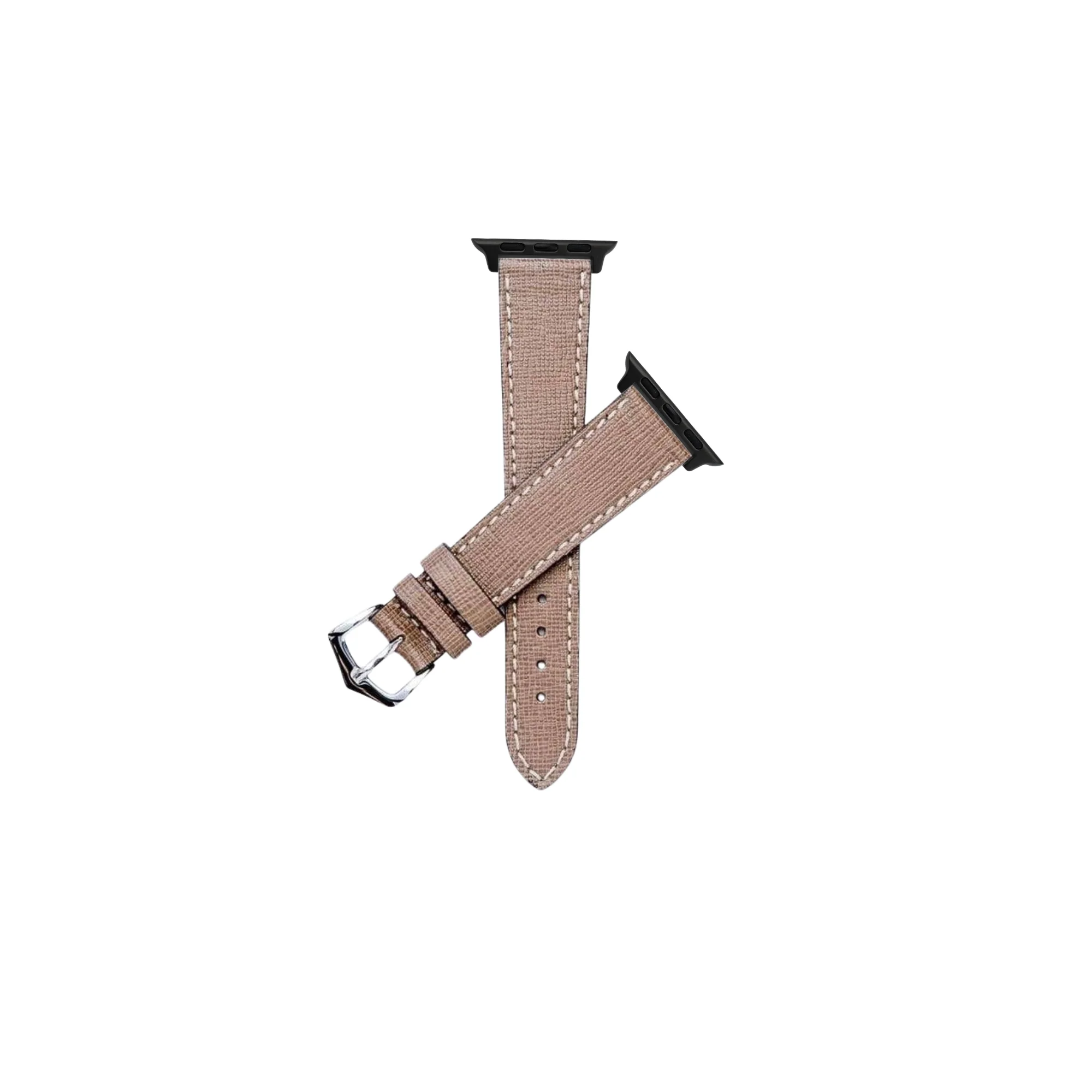 Apple Watch Leather Strap Taupe Saffiano - Image 10