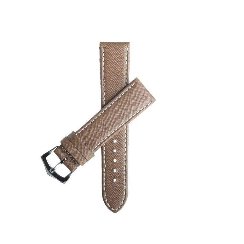 Apple Watch Leather Strap Taupe Saffiano Folded Edge - Image 5