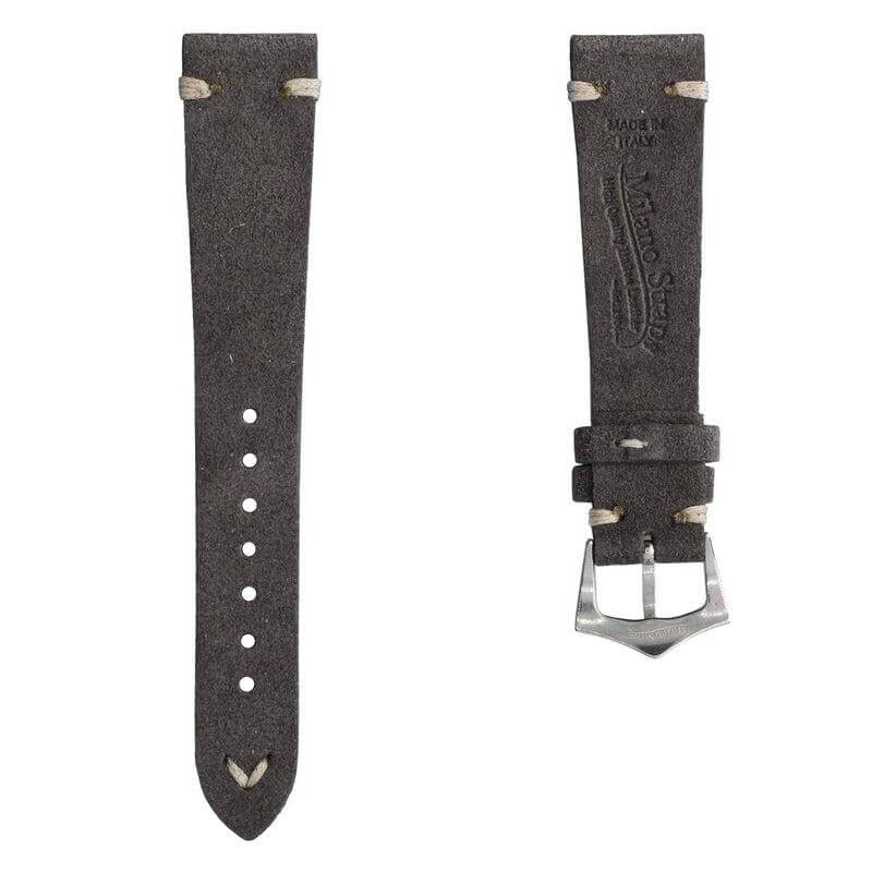 Dark Taupe Suede Vintage Leather Watch Strap - Image 3