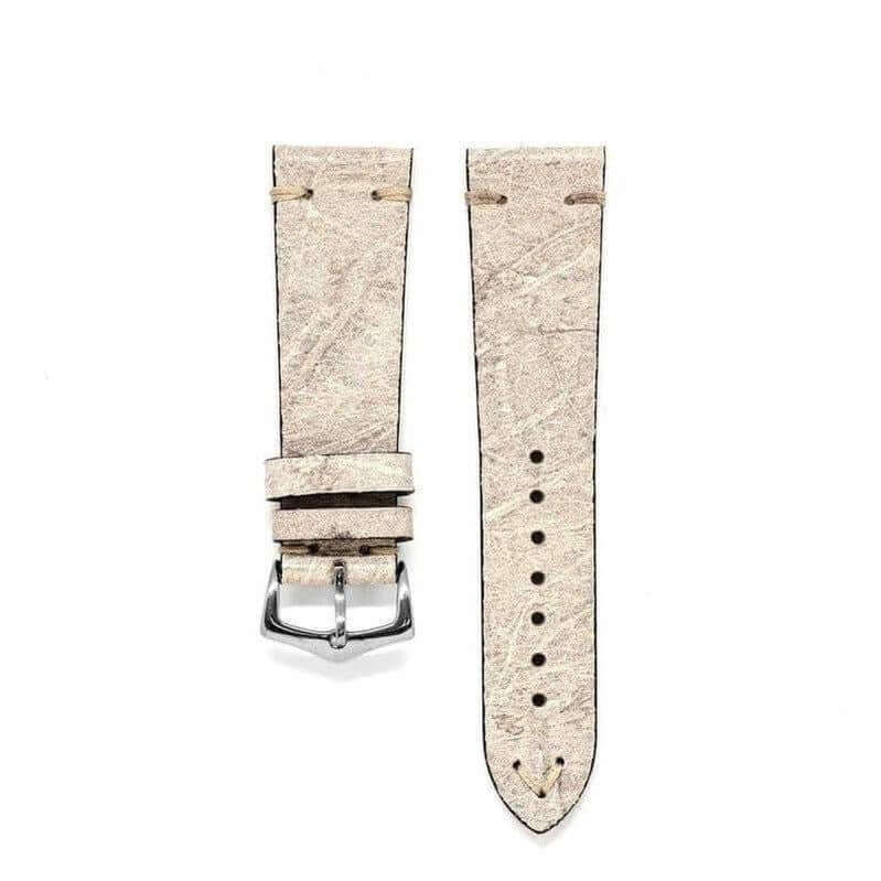 White Bone Vintage Leather Watch Strap - Image 2
