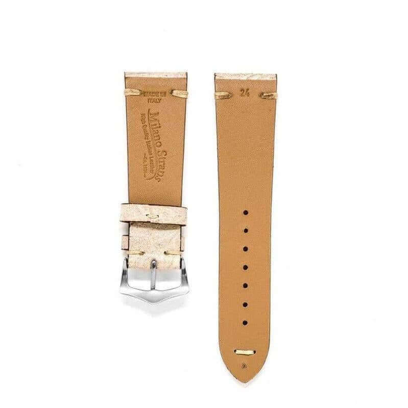 White Bone Vintage Leather Watch Strap - Image 3