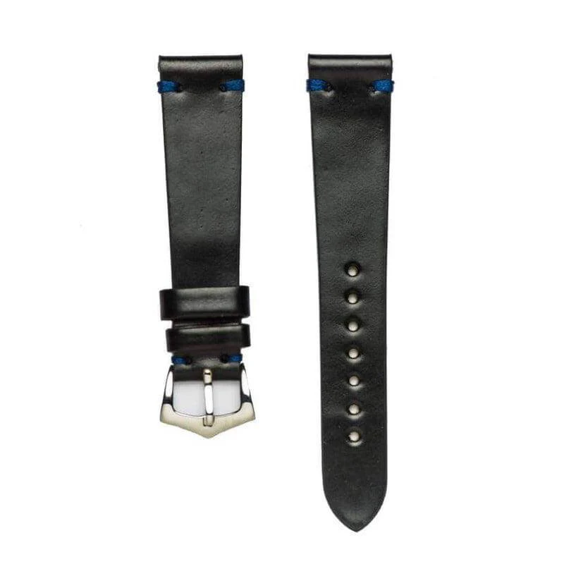 Black Blue Cordovan Leather Watch Strap - Image 3