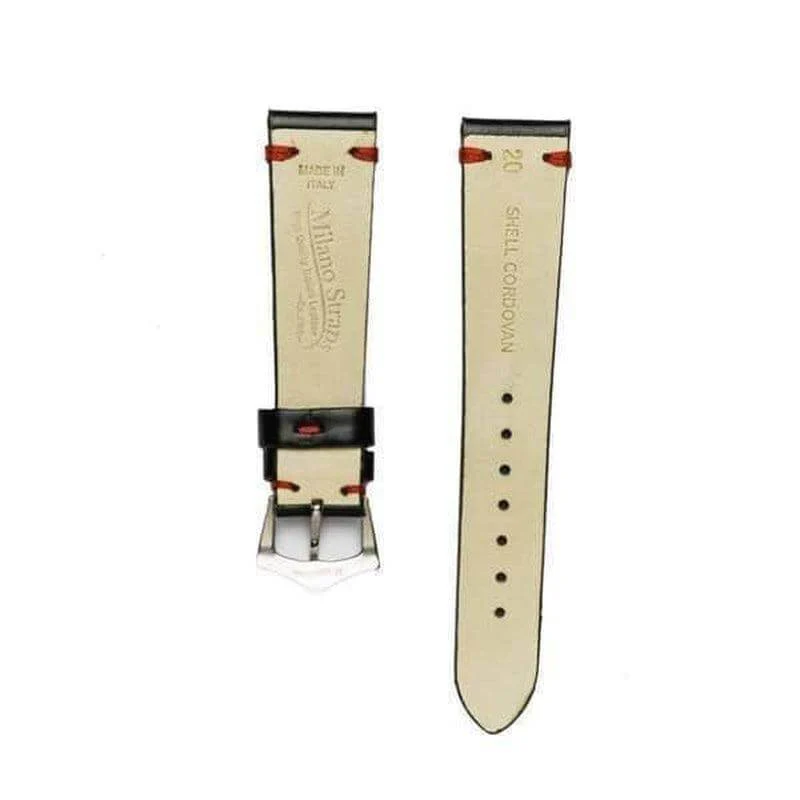 Black Red Cordovan Leather Watch Strap - Image 4