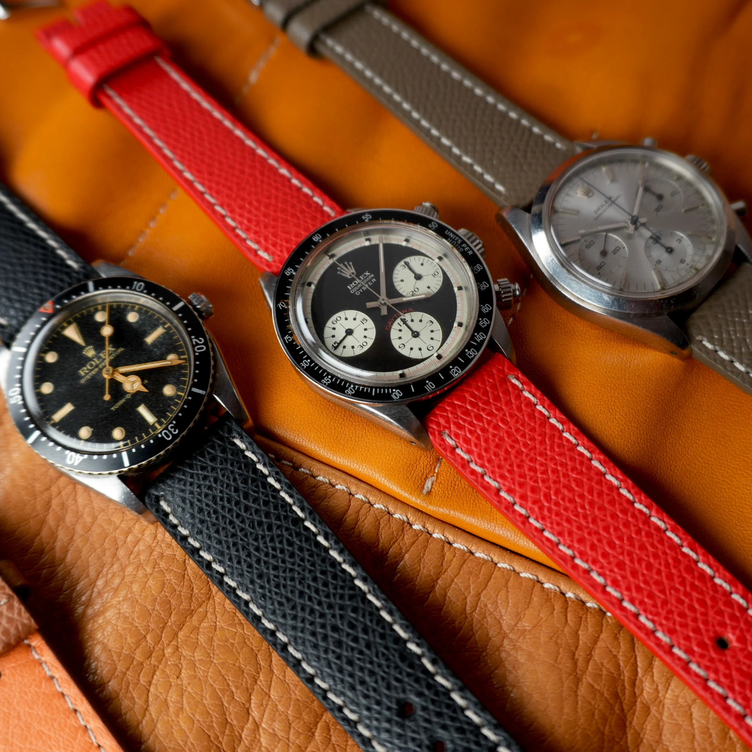 Black Roano Leather Watch Strap - Image 5