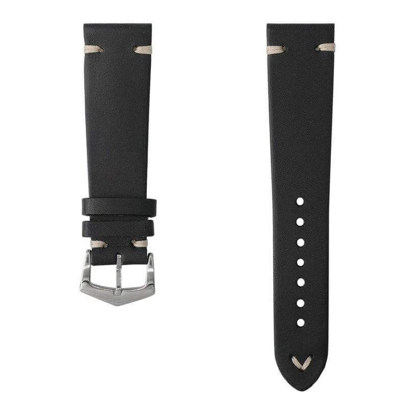 Vintage Black Leather Watch Strap - Image 3