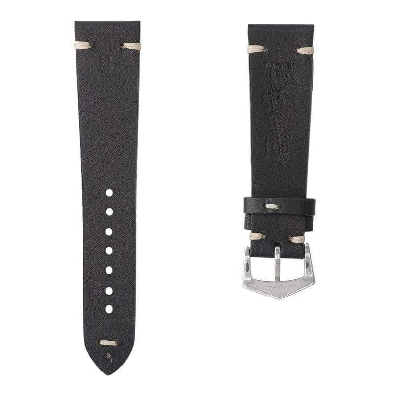 Vintage Black Leather Watch Strap - Image 4
