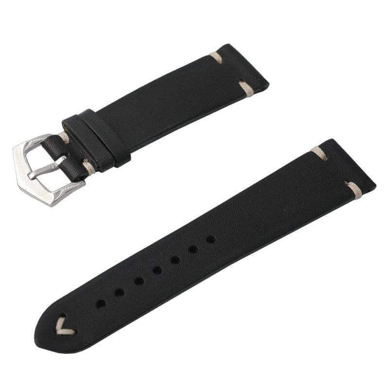 Vintage Black Leather Watch Strap - Image 5