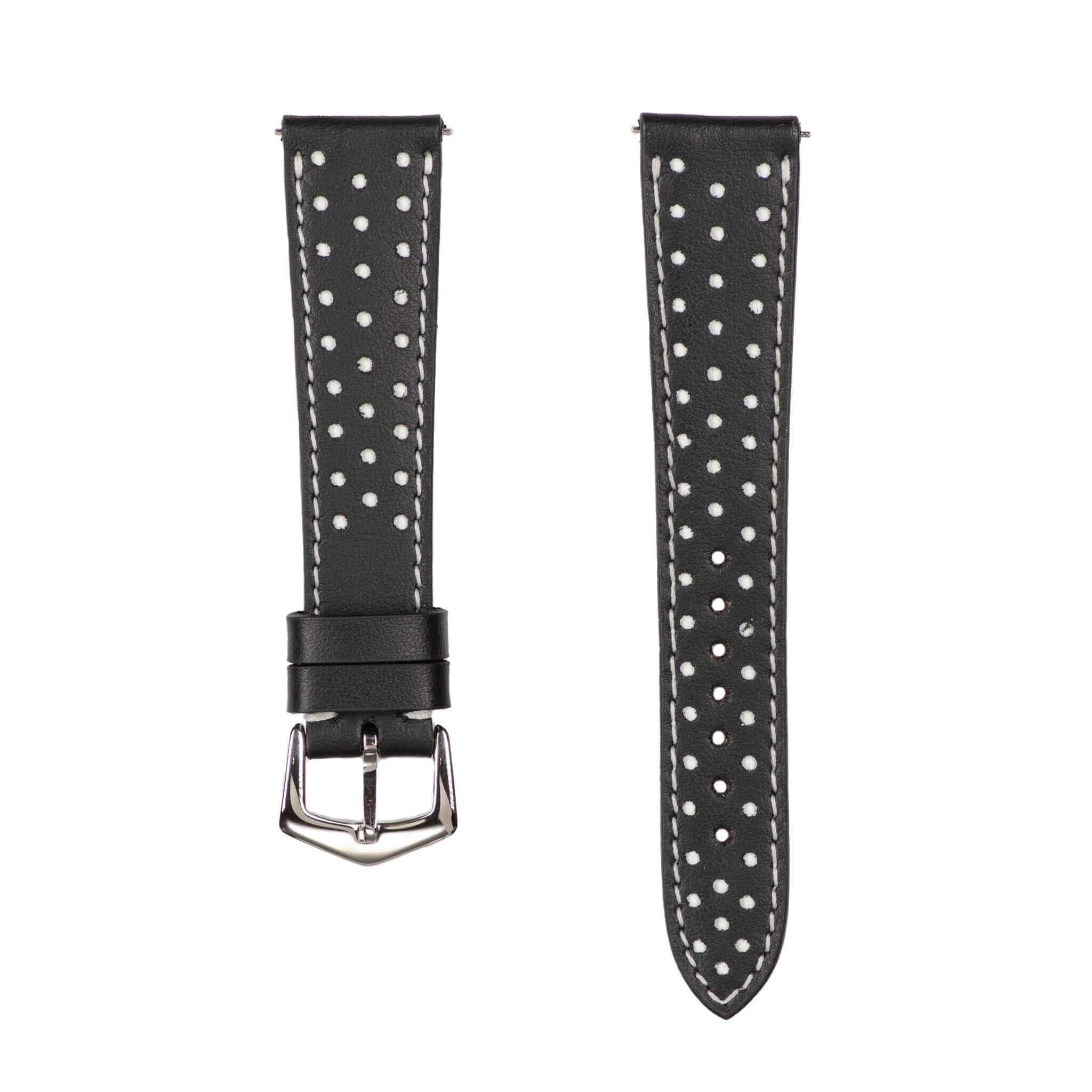 Black & White "Driver" Leather Watch Strap - Image 3