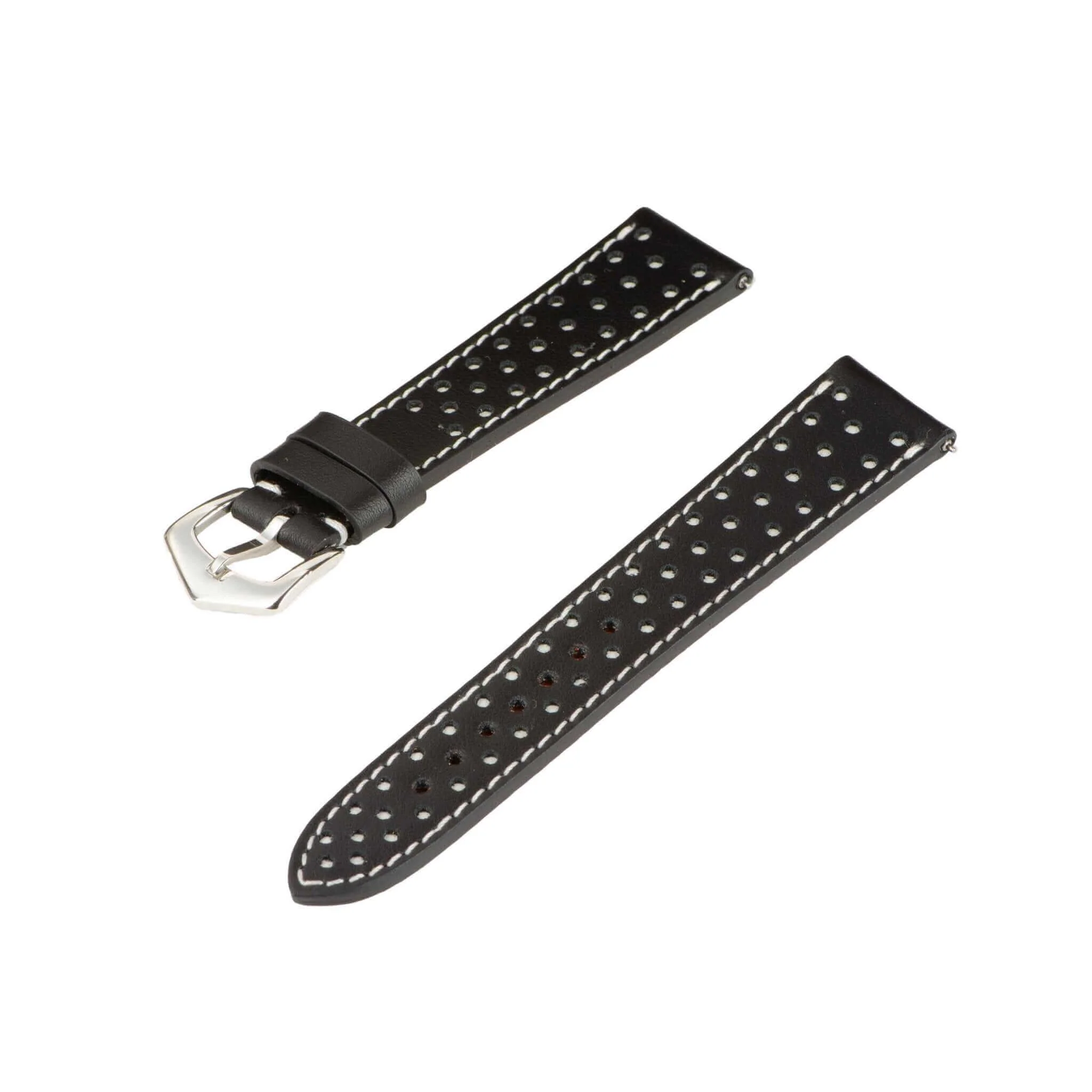 Black & White "Driver" Leather Watch Strap - Image 5