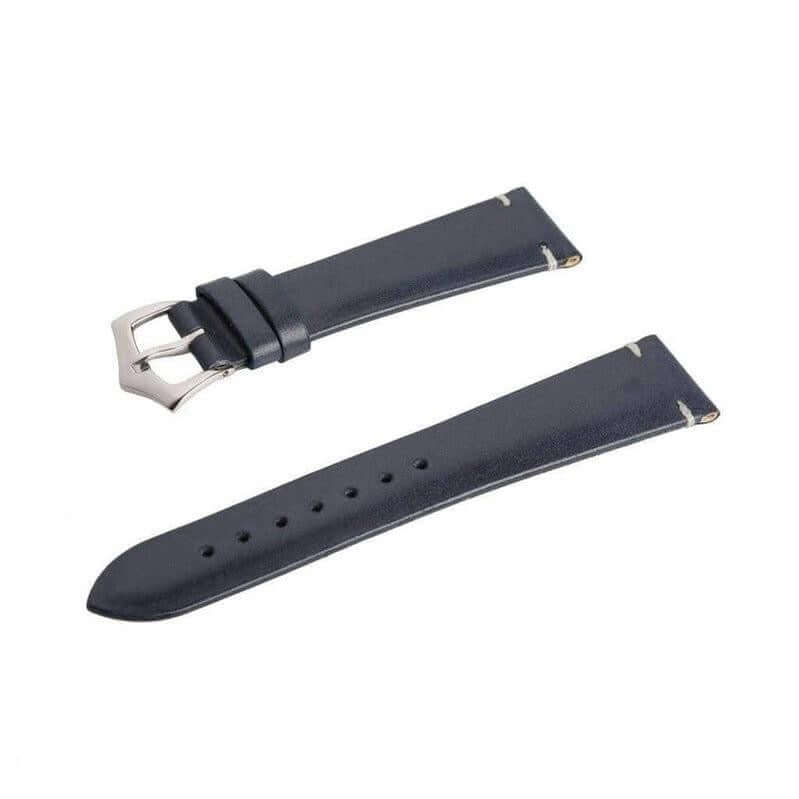 Blue Calfskin Leather Vintage Watch Strap - Image 4