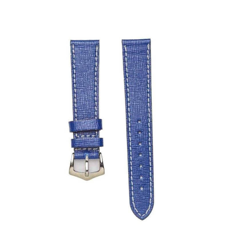 Blue Saffiano Leather Watch Strap - Image 3