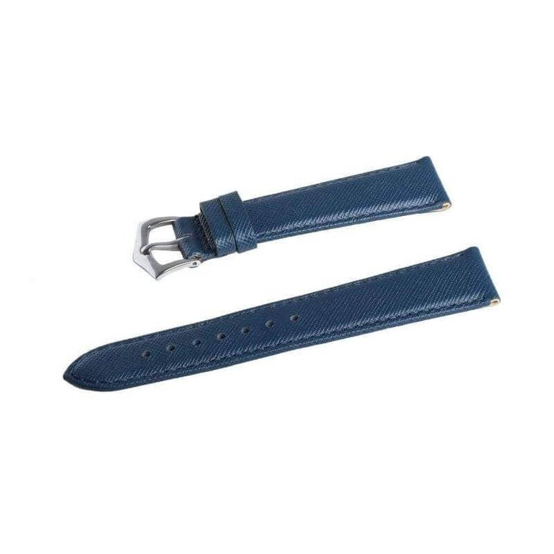 Blue Saffiano Folded Edge Blue Stitches Watch Strap - Image 2