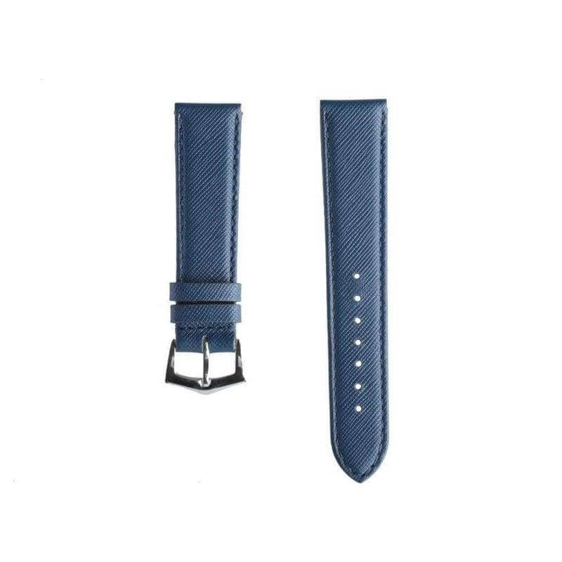 Blue Saffiano Folded Edge Blue Stitches Watch Strap - Image 3