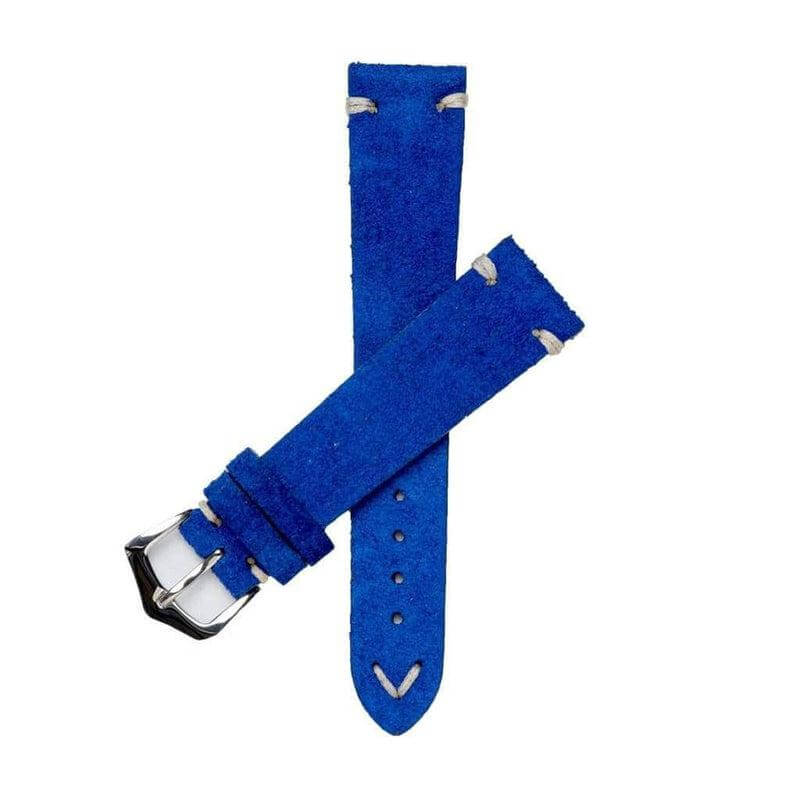 BluE Suede Vintage Leather Watch Strap