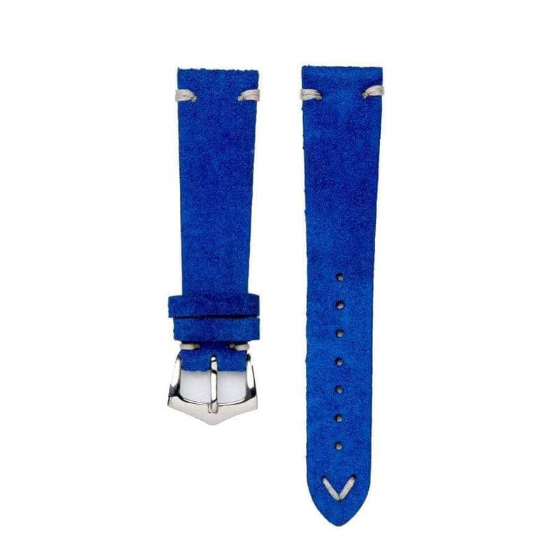 BluE Suede Vintage Leather Watch Strap - Image 2