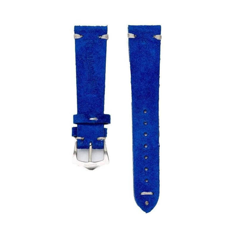 BluE Suede Vintage Leather Watch Strap - Image 3