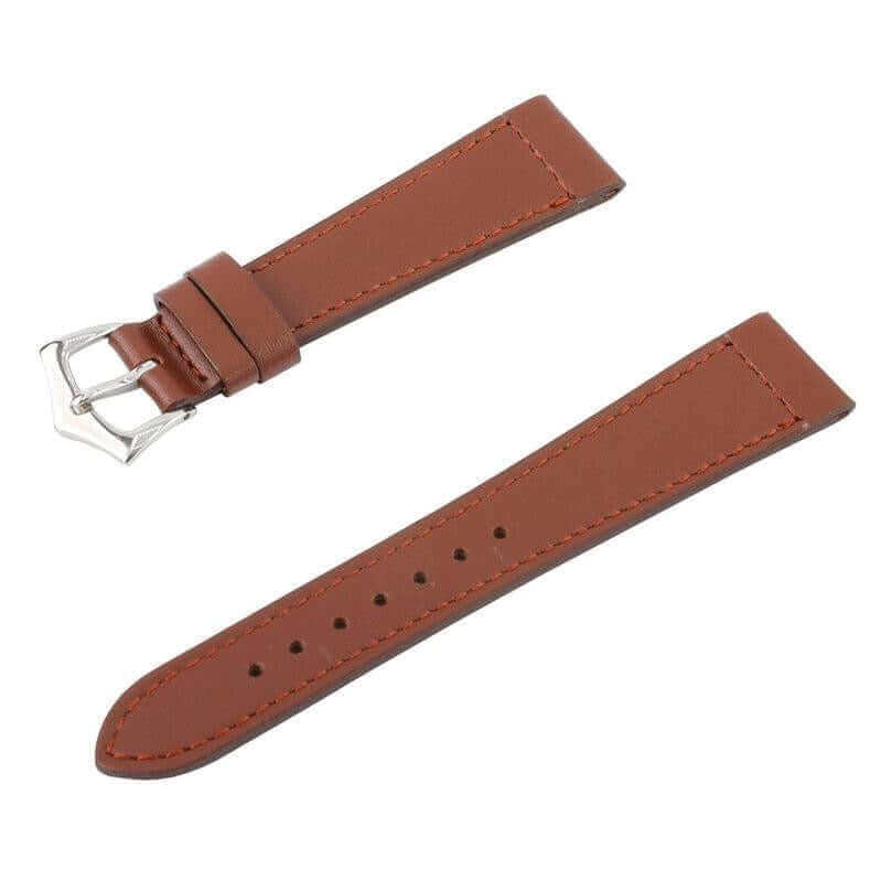 Brown Calfskin Leather Watch Strap Box Stitches - Image 4