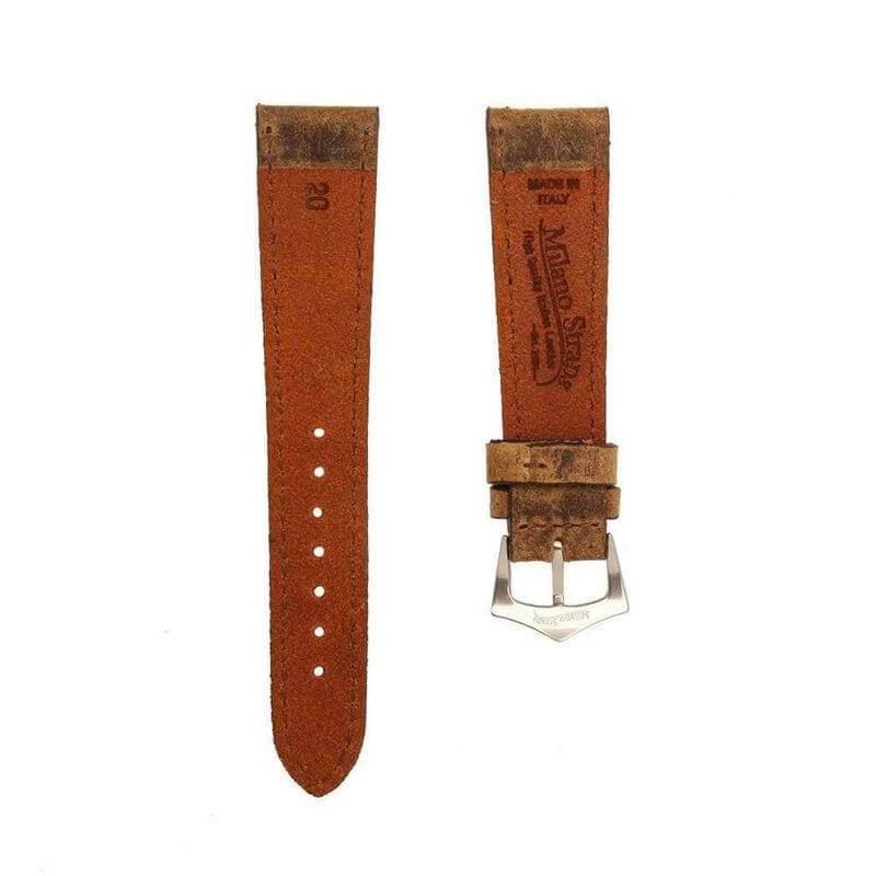 Brown Leather Vintage Brown Stitches Watch Strap - Image 4