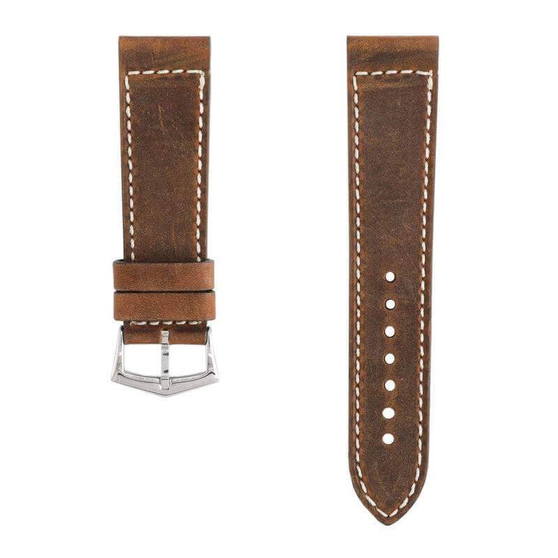 Dark Brown Vintage Leather Watch Strap - Image 2