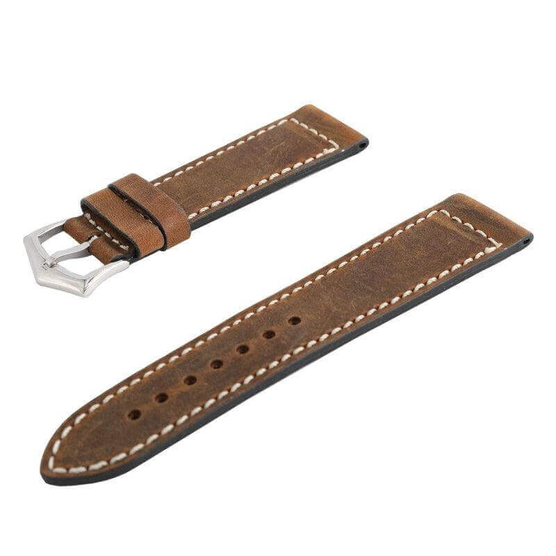 Dark Brown Vintage Leather Watch Strap - Image 3