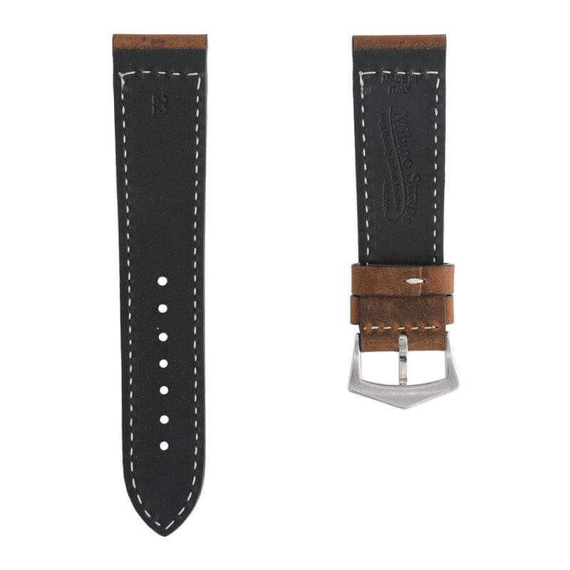 Dark Brown Vintage Leather Watch Strap - Image 4