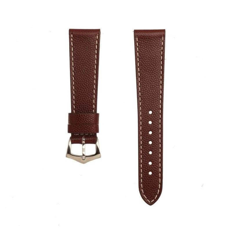 Burgundy Hammered Calfskin Ecru Stitches Watch strap - Image 2