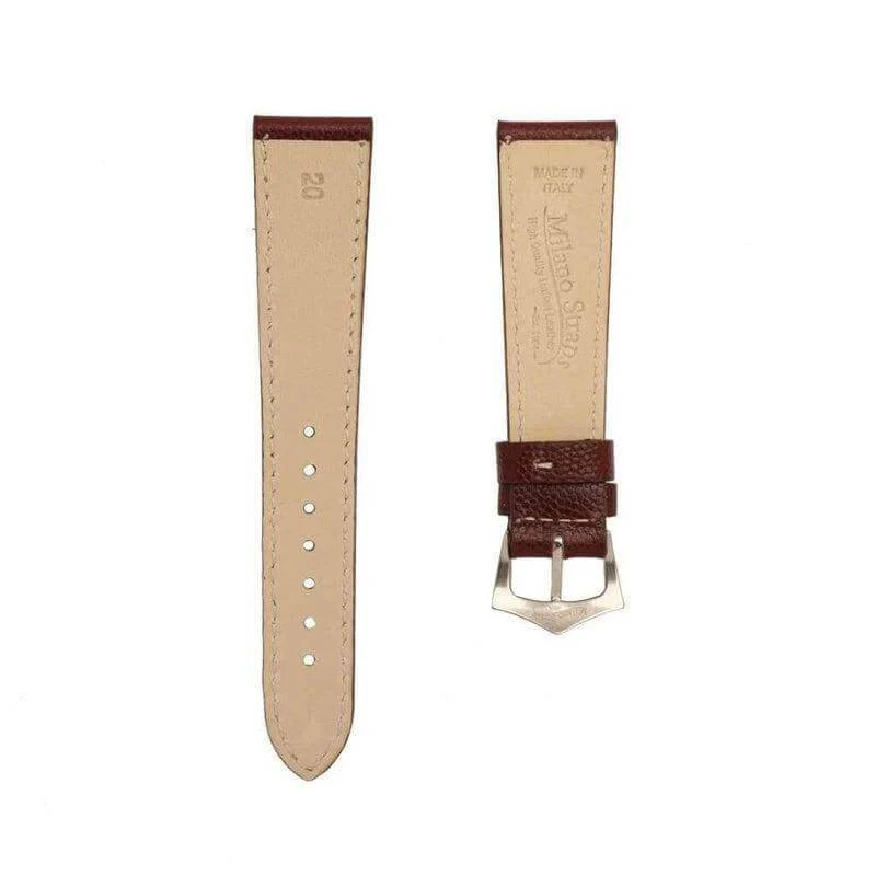 Burgundy Hammered Calfskin Ecru Stitches Watch strap - Image 3