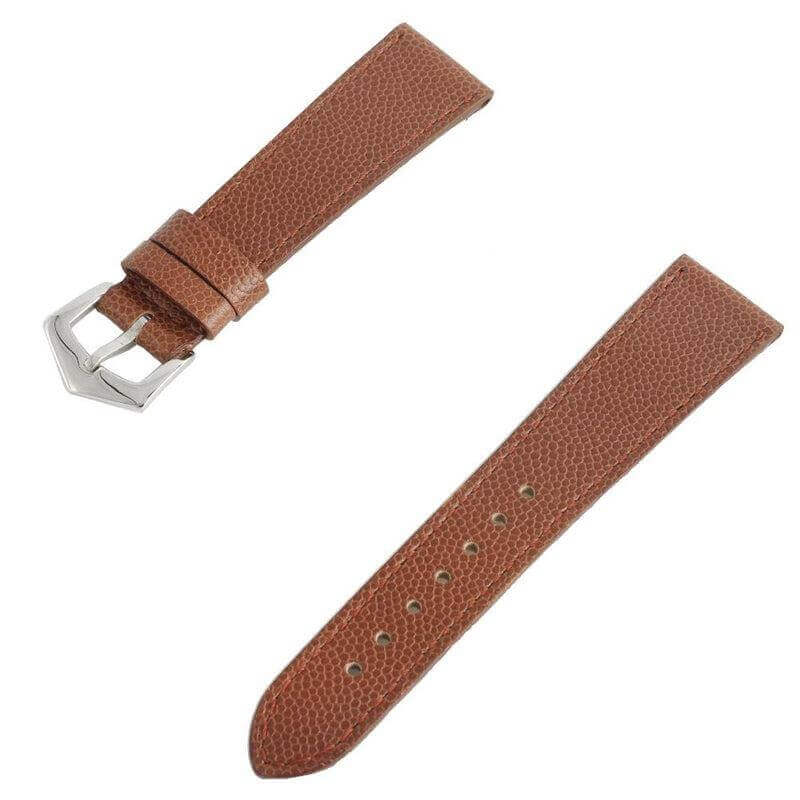 Cognac Hammered Calfskin Leather Watch strap - Image 3