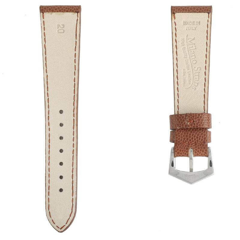 Cognac Hammered Calfskin Leather Watch strap - Image 4
