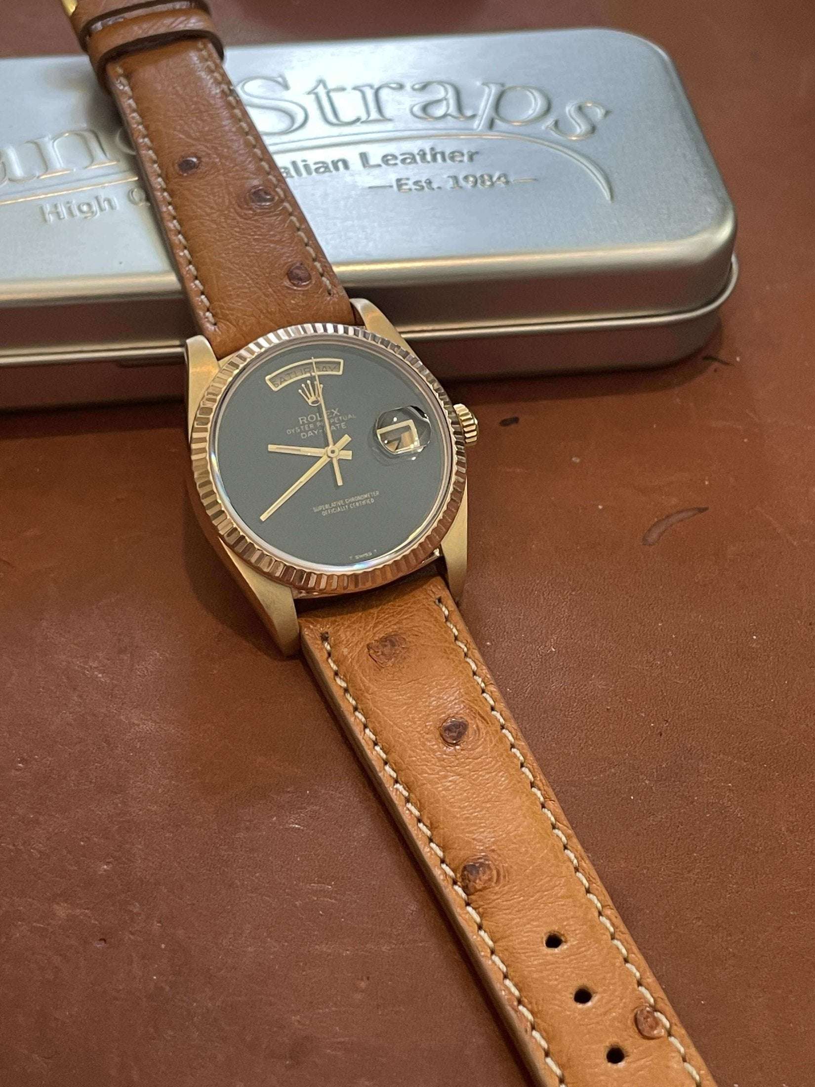 Cognac Ostrich Watch Band - Image 3