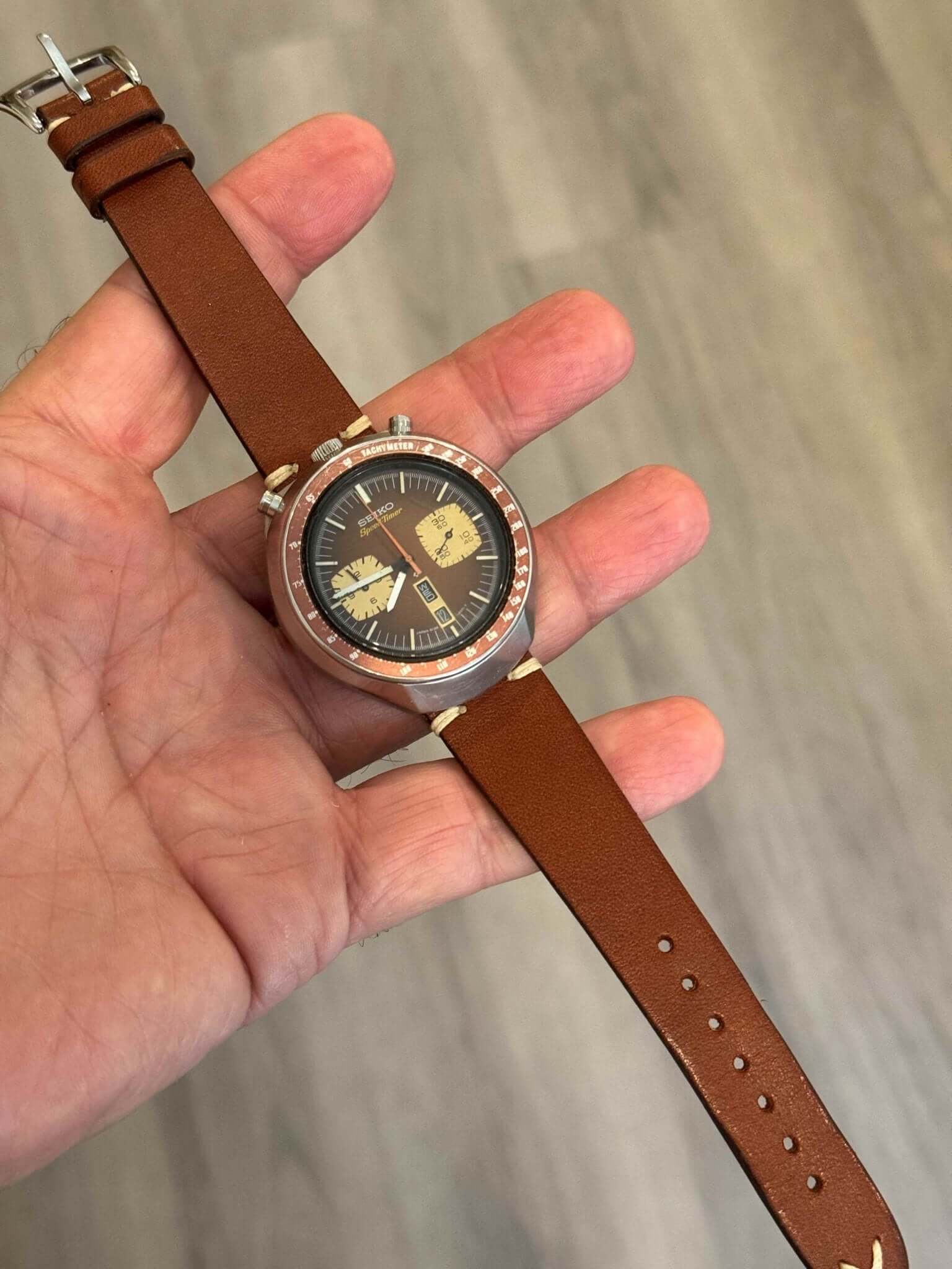 Cognac Vintage Leather Watch Strap - Image 3
