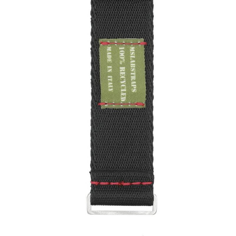 Black Nylon Military Watch Strap with Red Stitches - Image 7