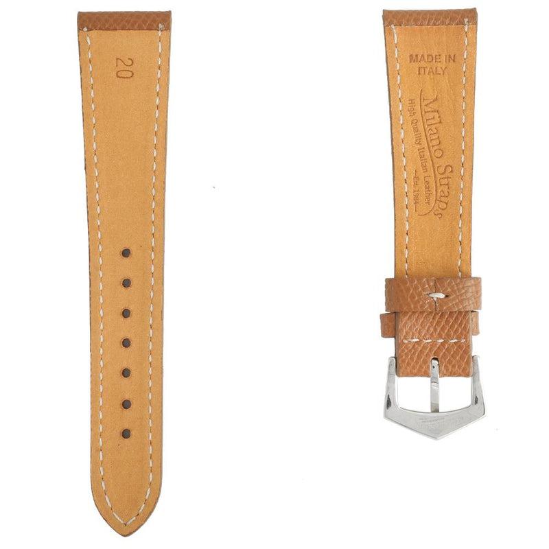 Tan Hammered Calfskin Ecru Stitches Watch strap - Image 5