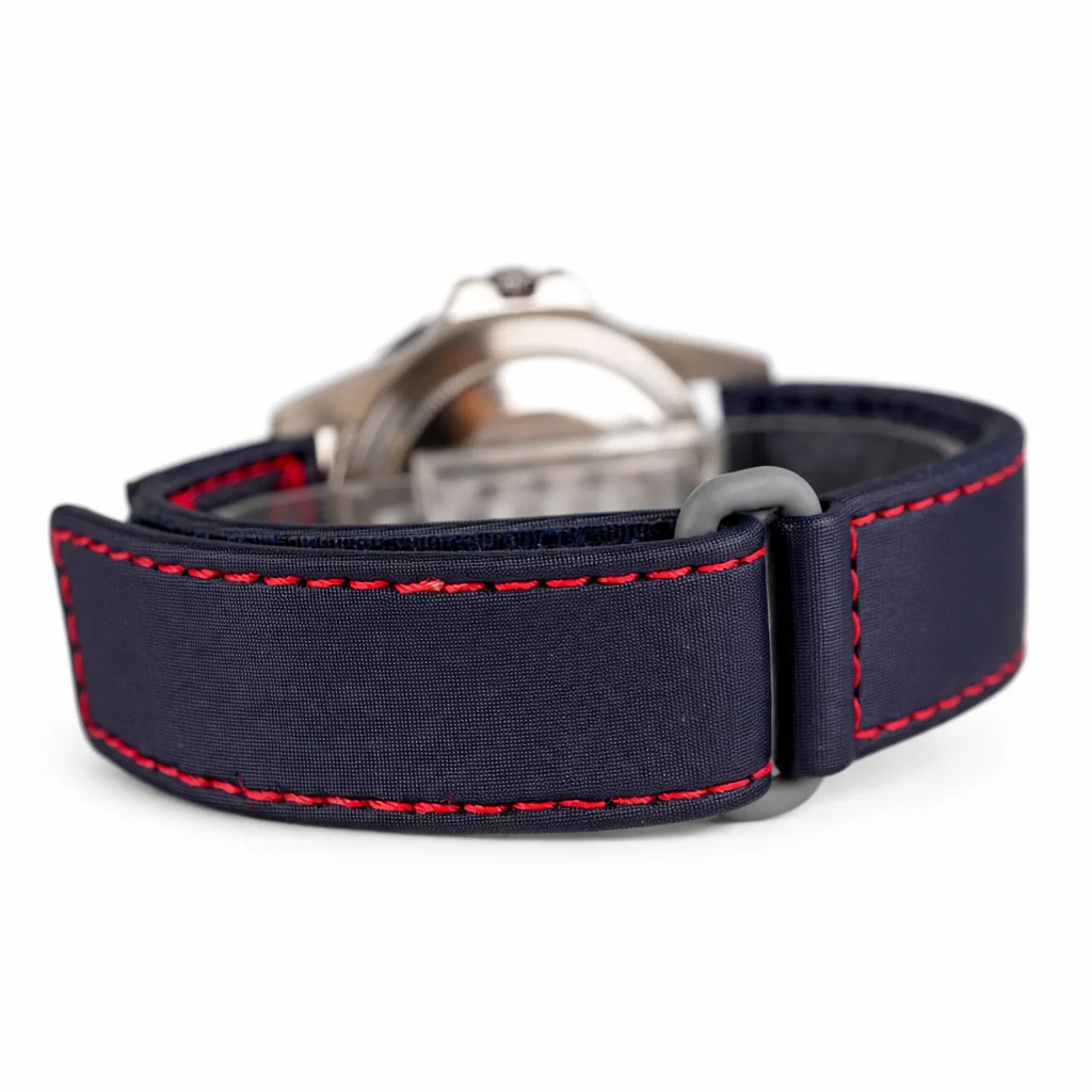 Grey Velcro® Watch Band Ecru Stitches 20mm - Image 8