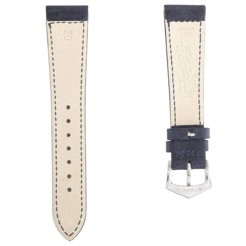 Dark Blue Crazy Horse Leather Watch Strap - Image 3