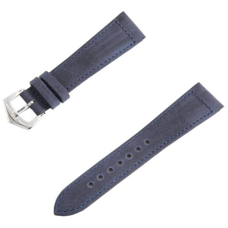 Dark Blue Crazy Horse Leather Watch Strap - Image 4