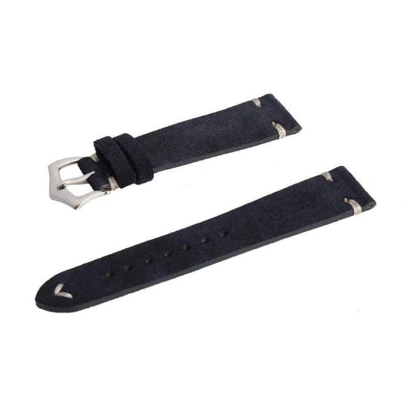 Dark Blue Suede Vintage Leather Watch Strap - Image 4
