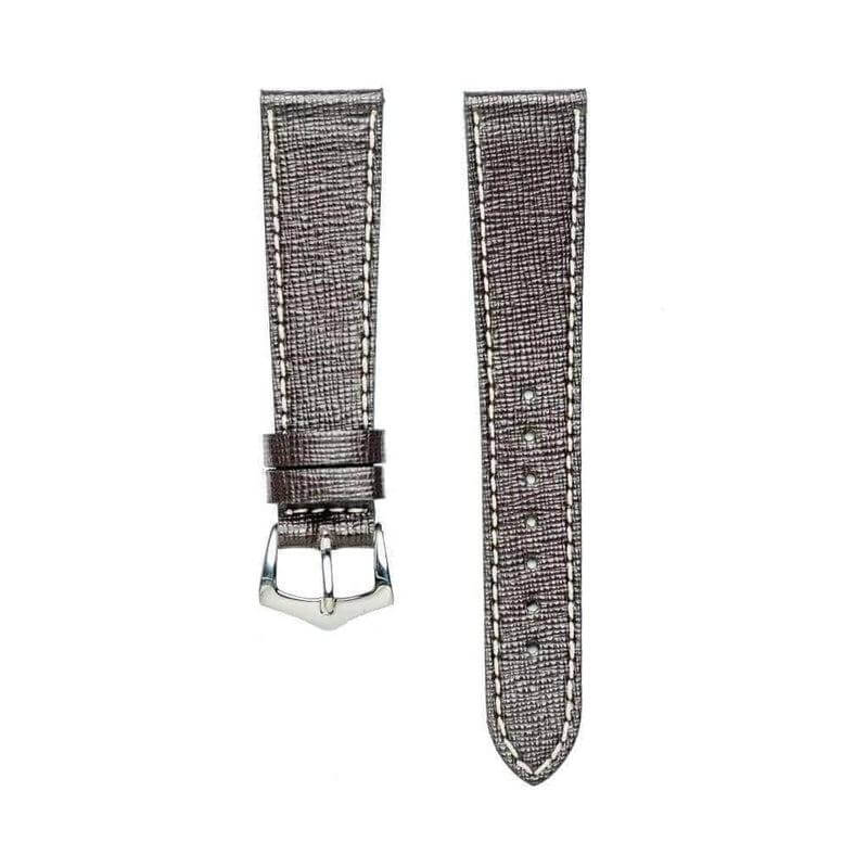 Best Dark Brown Saffiano Leather Watch Strap - Image 2