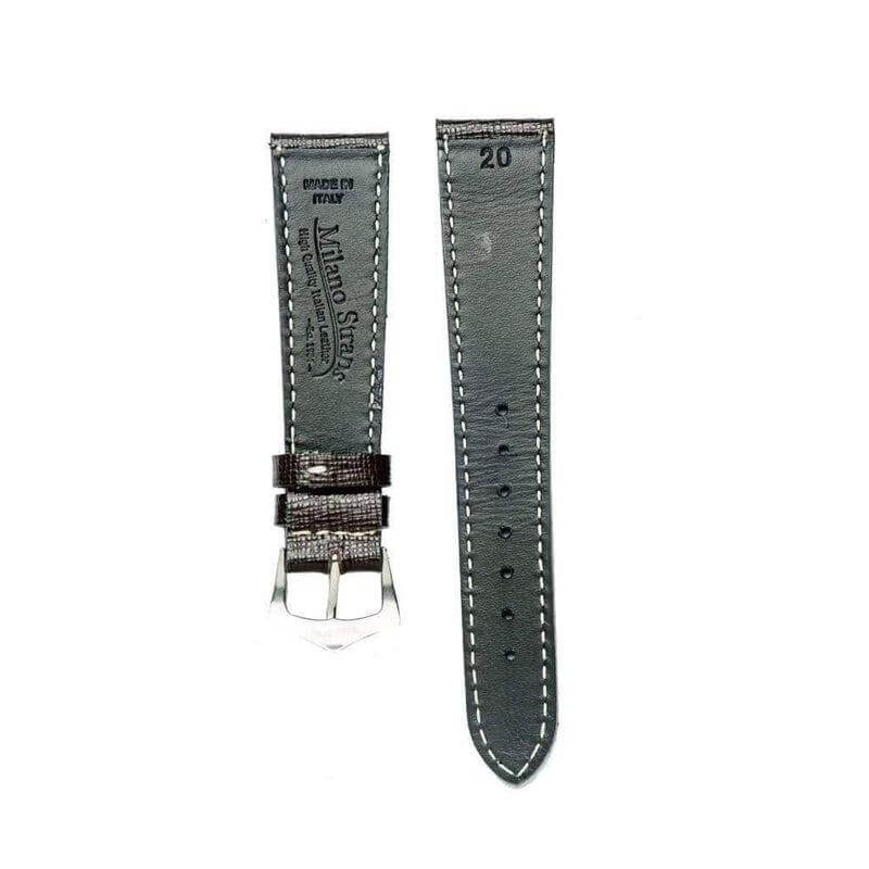 Best Dark Brown Saffiano Leather Watch Strap - Image 3