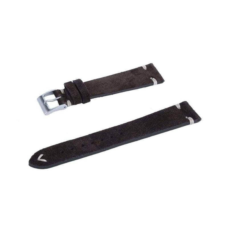 Dark Brown Suede Vintage Leather Watch Strap - Image 3